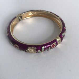 Gold and enamel bangle